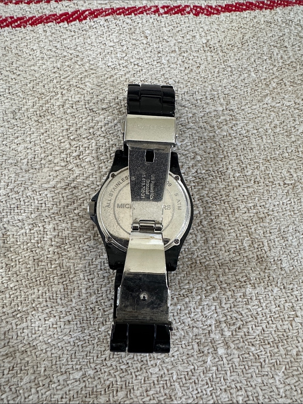 Michael Kors Black Resin Bracelet Watch with Silver-Tone Bezel - Picture 4 of 10